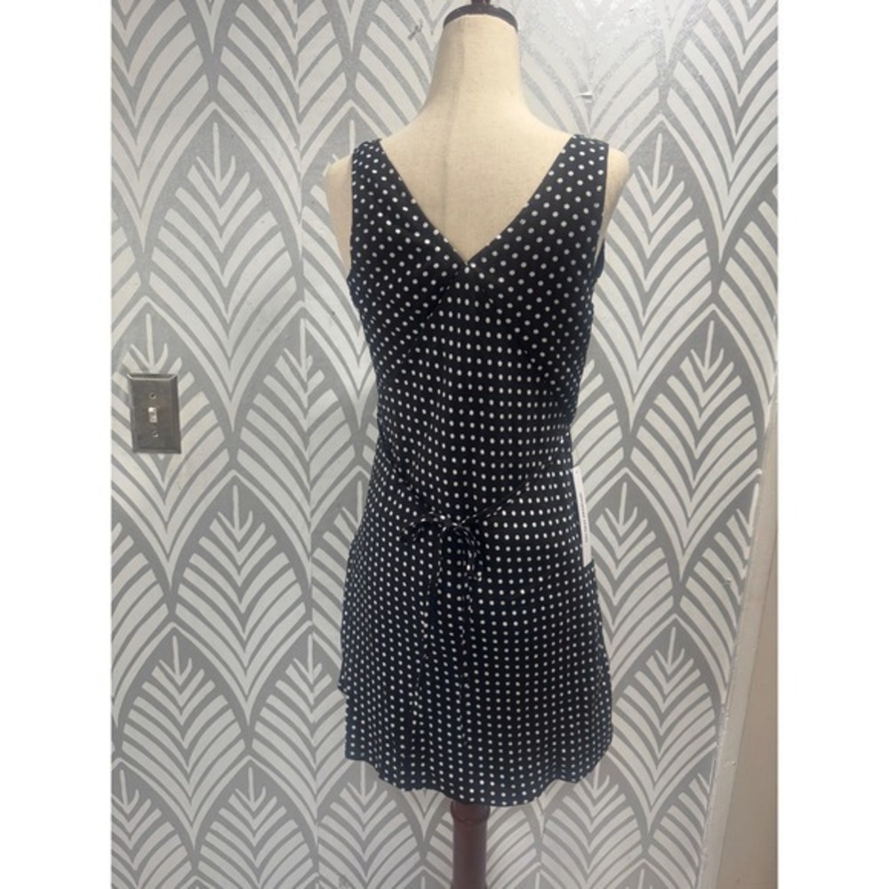 Princess Polly Black Nellie White Polka Dot V Neck Sleeveless Mini Dress Size 6 - Picture 7 of 8